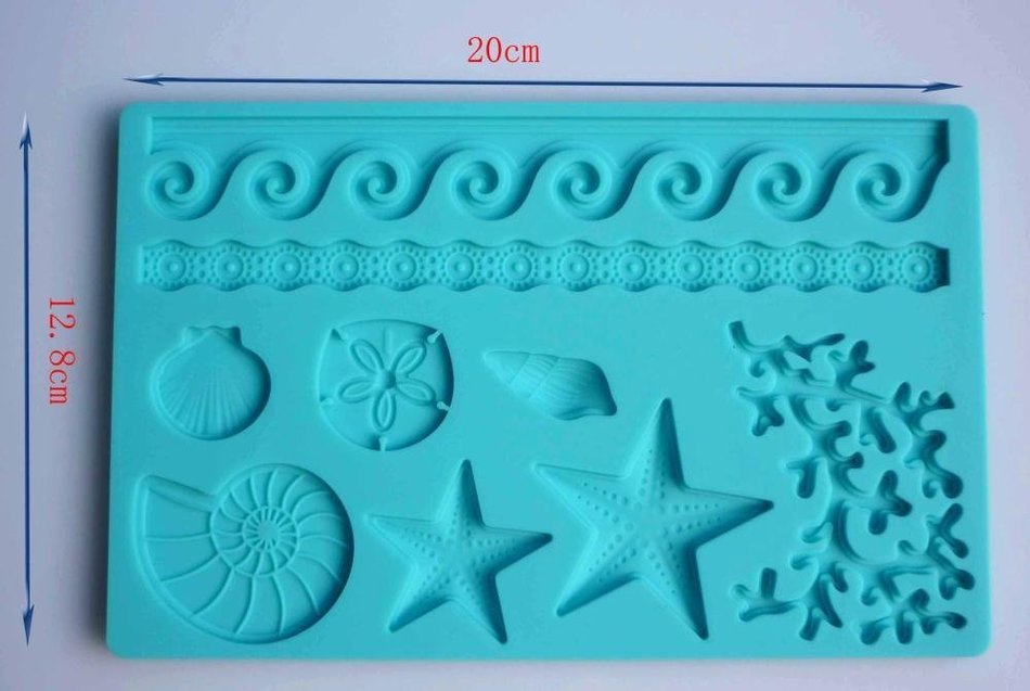 Silicone Fondant Star Tree Shell Lace Mold Flower Edgings Model DIY Cake Tool