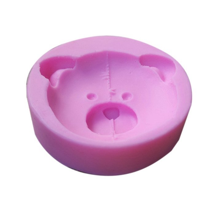 Click Down Bear Head Shape Fondant Cake Silicone Mold Pink Mini