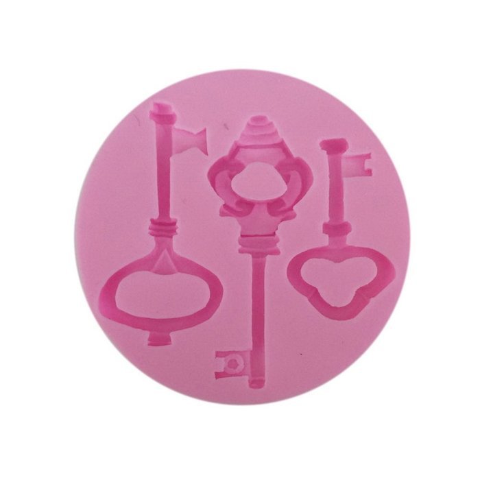 Click Down Bear Head Shape Fondant Cake Silicone Mold Pink Mini N7