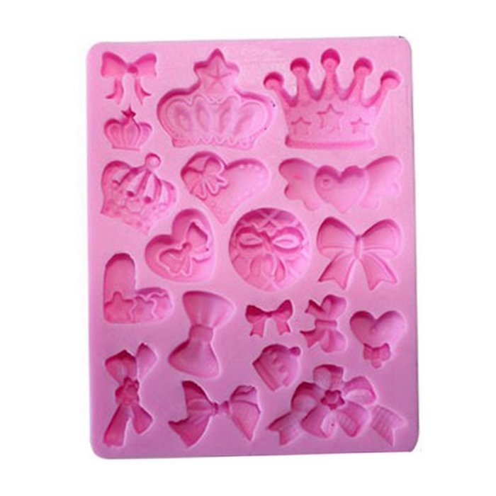 Click Down Bear Head Shape Fondant Cake Silicone Mold Pink Mini N17