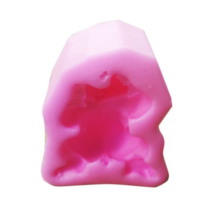 Click Down Bear Head Shape Fondant Cake Silicone Mold Pink Mini N22