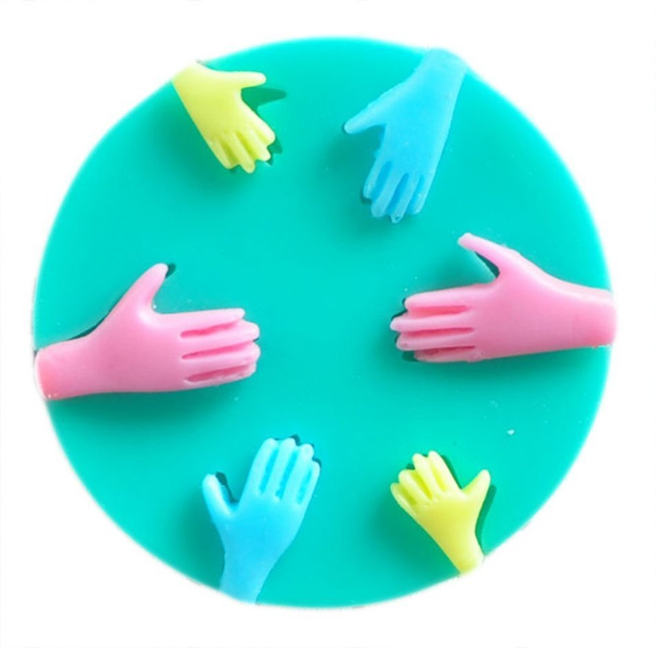 AmaranTeen - Easy to clean soft silicone hand mold,Fondant Cake