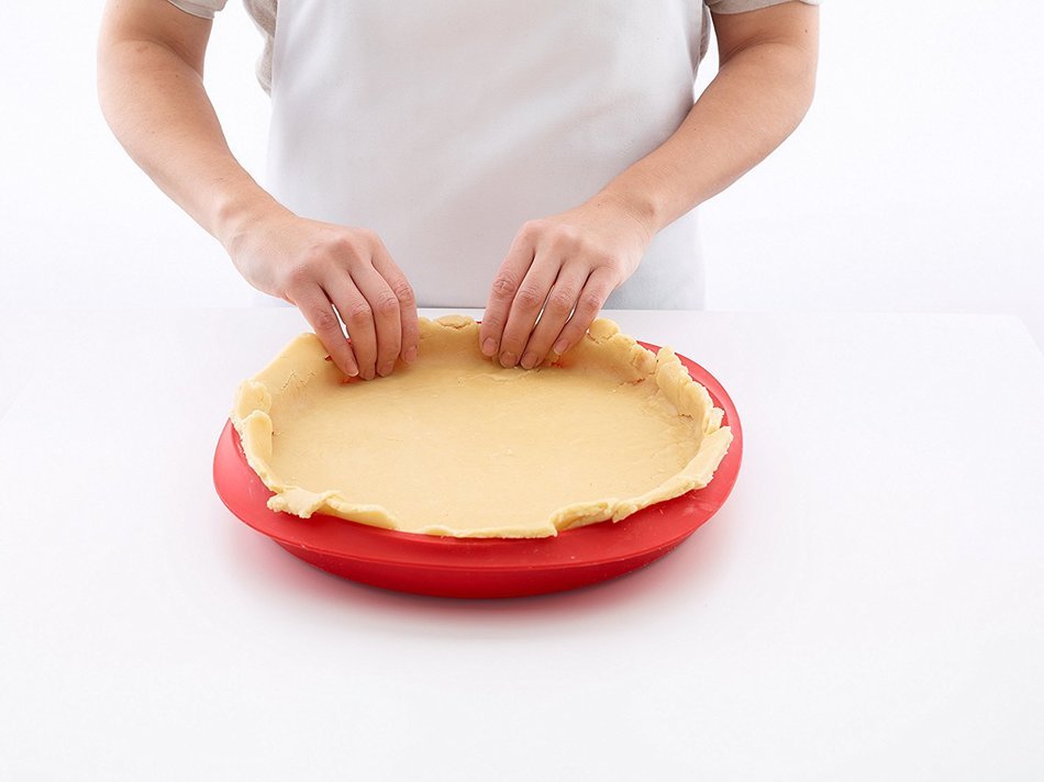Lekue Baking Silicone Quiche Mold, 11", Red N3