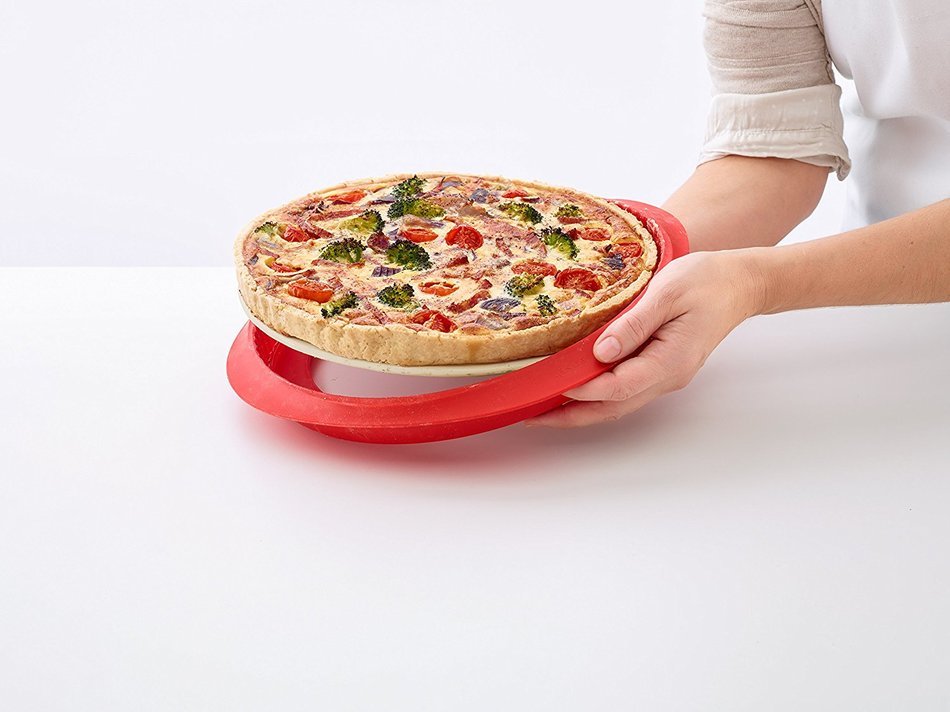 Lekue Baking Silicone Quiche Mold, 11", Red N5