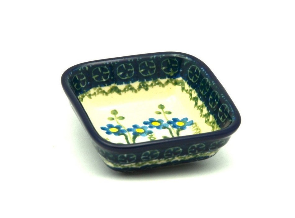 Polish Pottery Dish - Food Prep - Blue Spring Daisy
