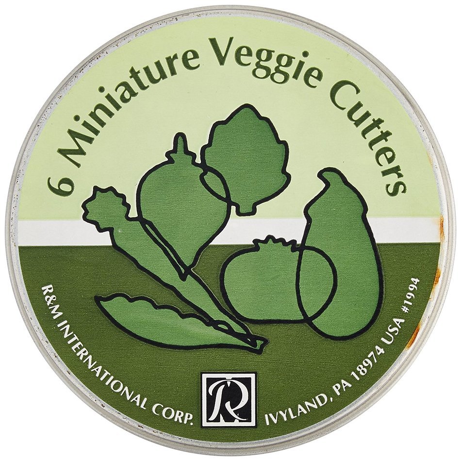 R & M Mini Vegetable Cookie Cutter Set, Tin N2