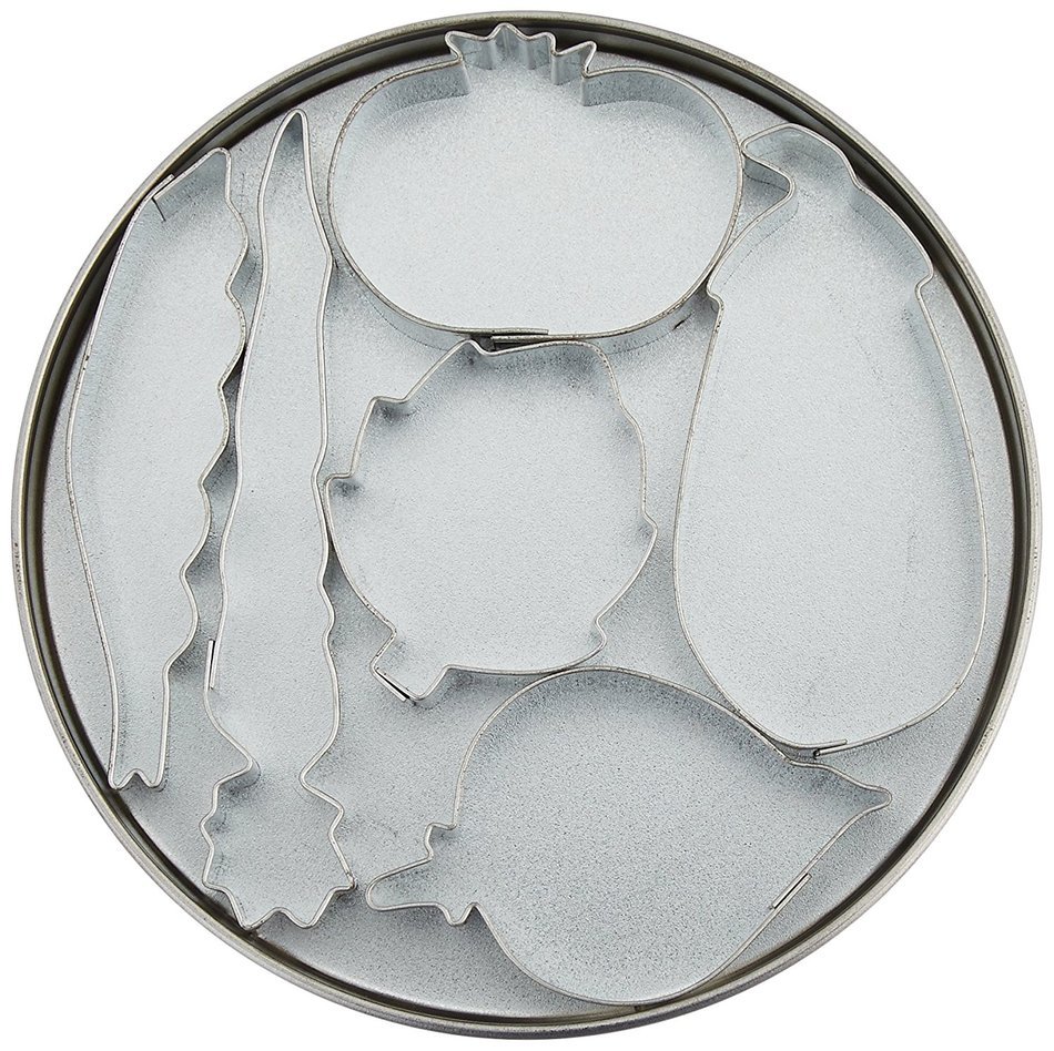 R & M Mini Vegetable Cookie Cutter Set, Tin N3