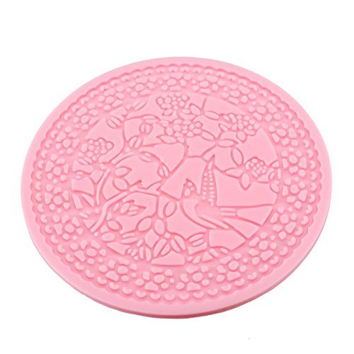 Magpies Branches Round Silicone Lace Fondant Mold Cake Mould N2