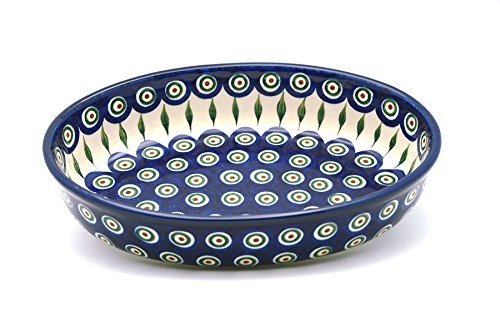 Polish Pottery Baker - Oval - Medium - Peacock