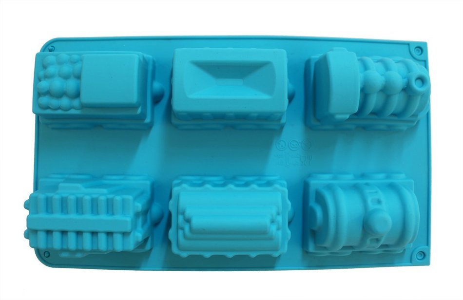 Bella P 6 Cavities Train Silicone Baking Cake Molds(Blue)