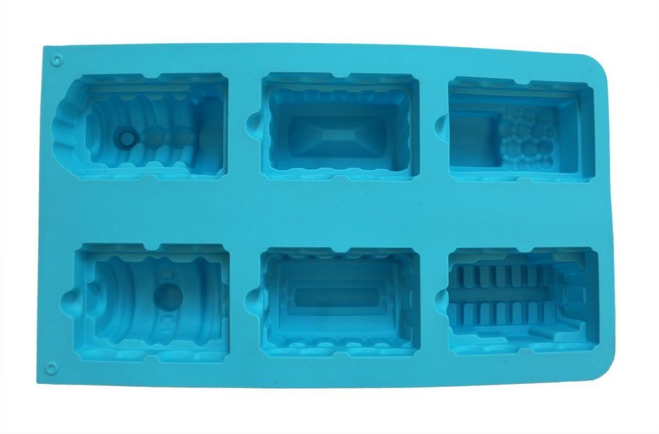Bella P 6 Cavities Train Silicone Baking Cake Molds(Blue) N3