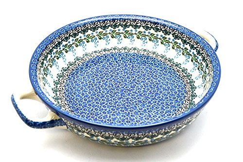 Polish Pottery Baker - Round with Handles - Large - Wisteria