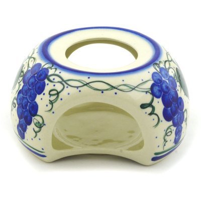 Polmedia Polish Pottery 6-inch Stoneware Heater H1645F Hand Painted from WR in Boleslawiec Poland. Shape S492D...