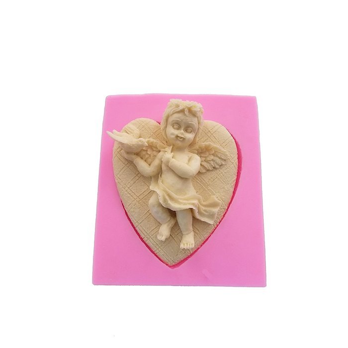 Wocuz WZ1269 Silicone Mold 3D Angel Shape Fondant Chocolate Mold for Decorating Party Cake Top or Side N13