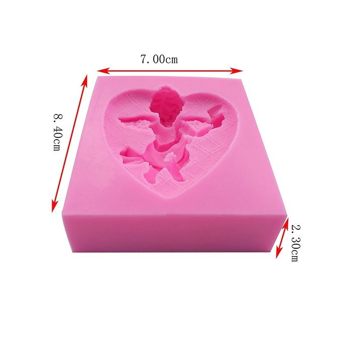 Wocuz WZ1269 Silicone Mold 3D Angel Shape Fondant Chocolate Mold for Decorating Party Cake Top or Side N14