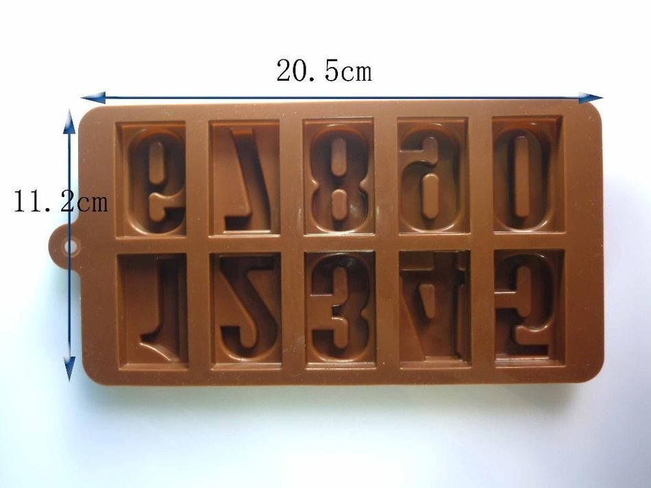 Food Silicone Mold 0-9 Arabic Numerals Silicone Chocolate Mold Cake Baking Tools N2