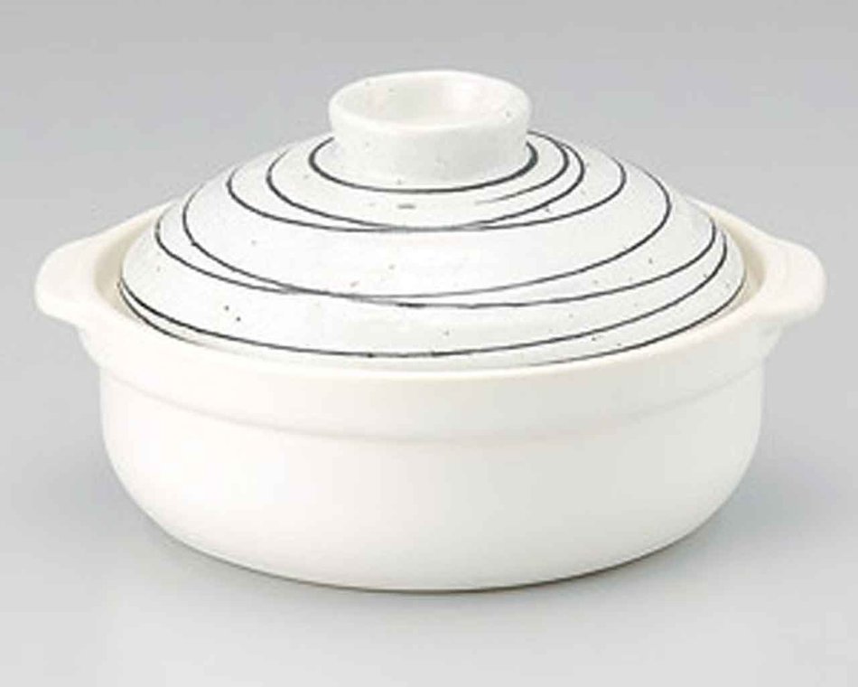 Kobiki Black-Line for 3-4 persons 10.3inch Donabe Japanese Hot pot White Ceramic Made in Japan