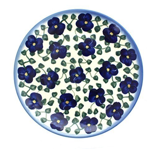 Polish Pottery Violets Dessert Plate