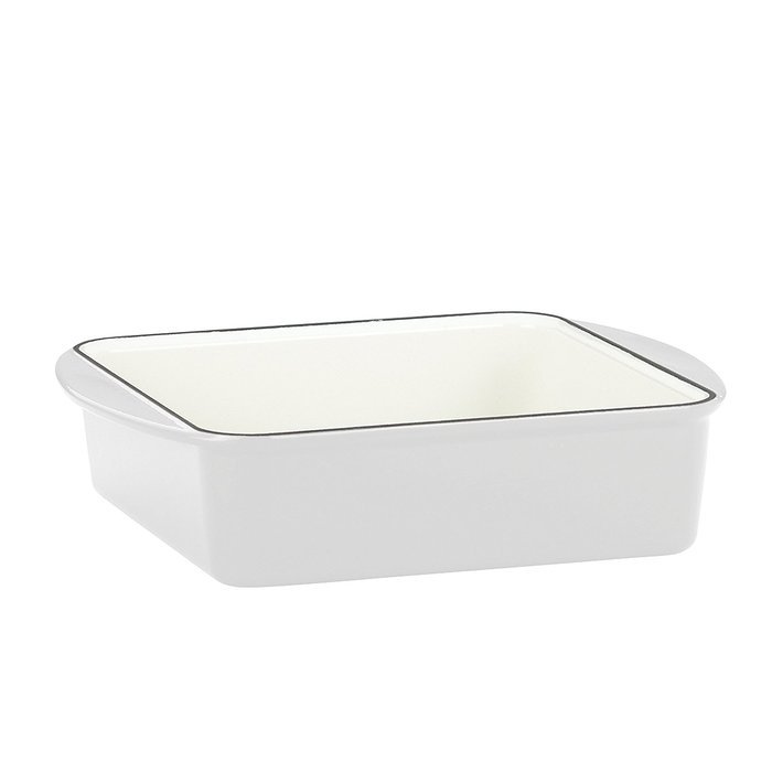 Mario Batali 827371 Enameled Cast Iron Square Baker, 9-Inch, White