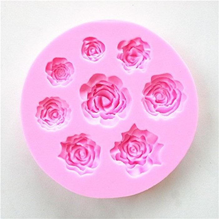 Kangkang@ Silicone Chocolate Double Sugar Mould Roses Stereo Bake Cake Decoration Printing Tools (Random Color) N2