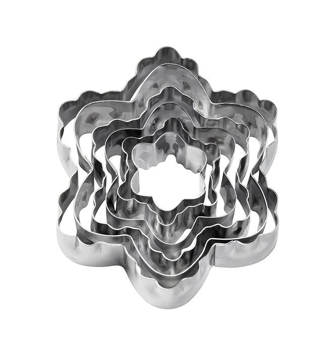 Wilton 417-2586 6-Piece Nesting Fondant Double Sided Cut Out Cutters, Blossom N2