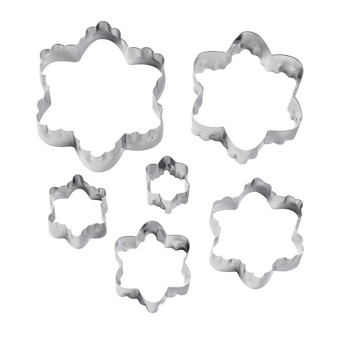 Wilton 417-2586 6-Piece Nesting Fondant Double Sided Cut Out Cutters, Blossom N3