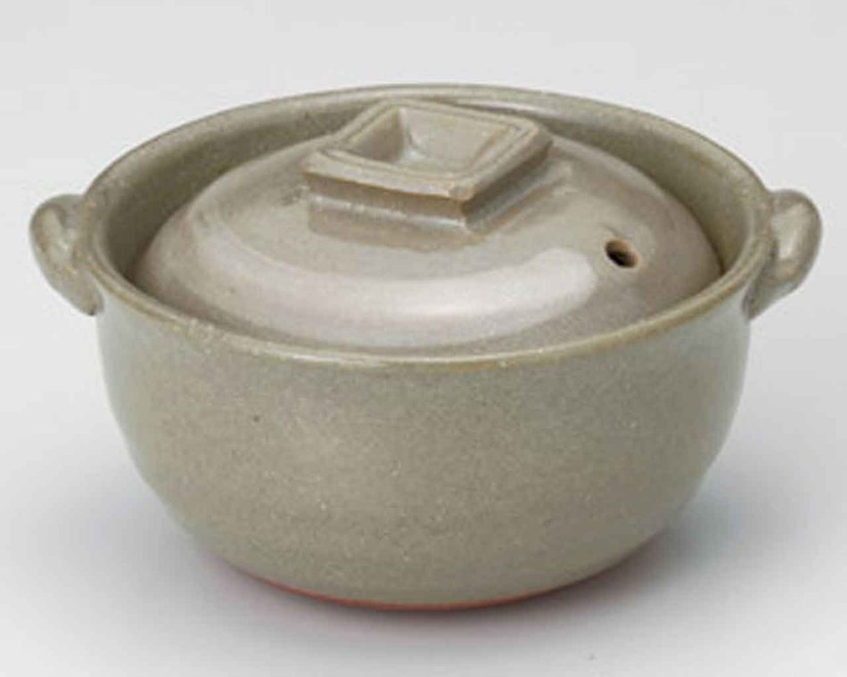 White-Brush for 1-2 persons 5.9inch Donabe Japanese Hot pot Grey Ceramic Made in Japan