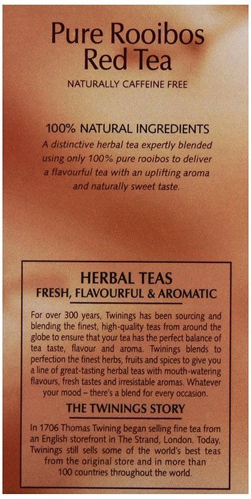 Twinings Tea Red African Rooibos Tea, 20 ct N5