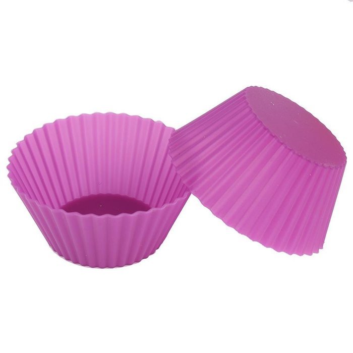 12pcs/pack 2.8inch Soft Silicone Cupcake Cup Mold Multicolor N7