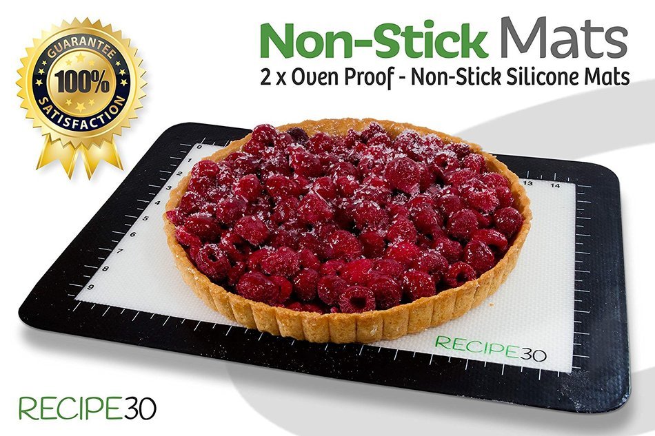 2 X Trusted Brand, Non-Stick Premium, Quarter Sheet Silicone Baking Mats &ndash; Modern Black and White 2 Pack, convenient... N6