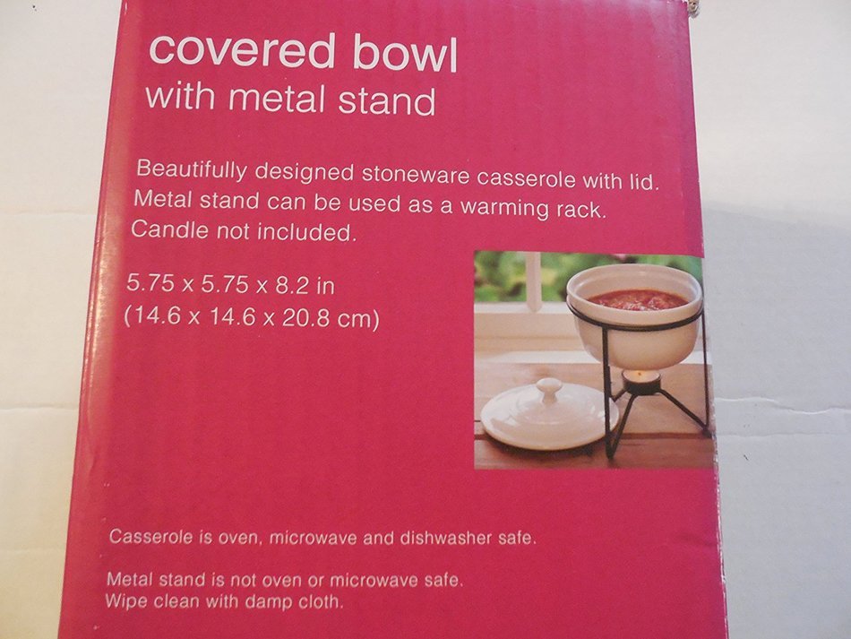 Covered Bowl with Metal Stand N2