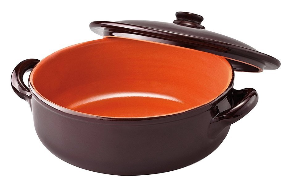 Paderno World Cuisine 48403M18 Casserole Dish with Lid, One Size, Brown