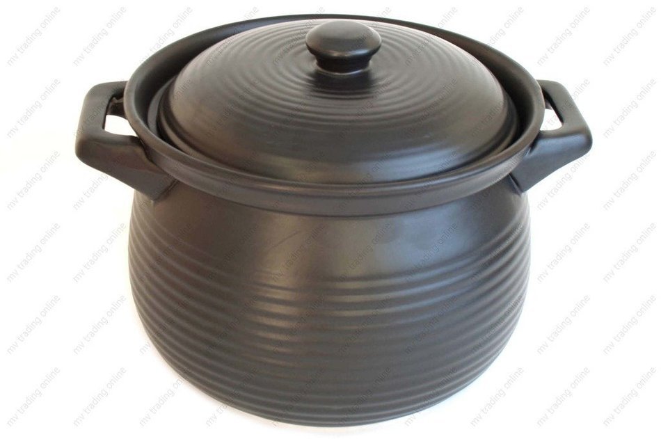 M.V. Trading K85 Stoneware Chinese Cooking Pot, Black, 4-Quart N3