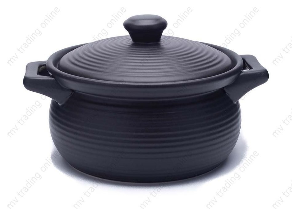 M.V. Trading K85 Stoneware Chinese Cooking Pot, Black, 4-Quart N5