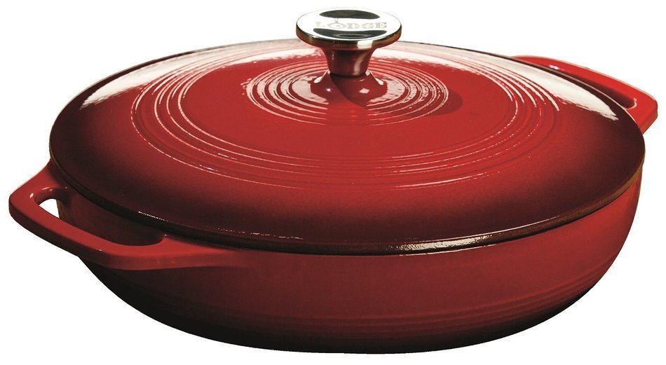 Lodge EC3CC43 Enameled Cast Iron Covered Casserole, 3-Quart, Island Spice Red