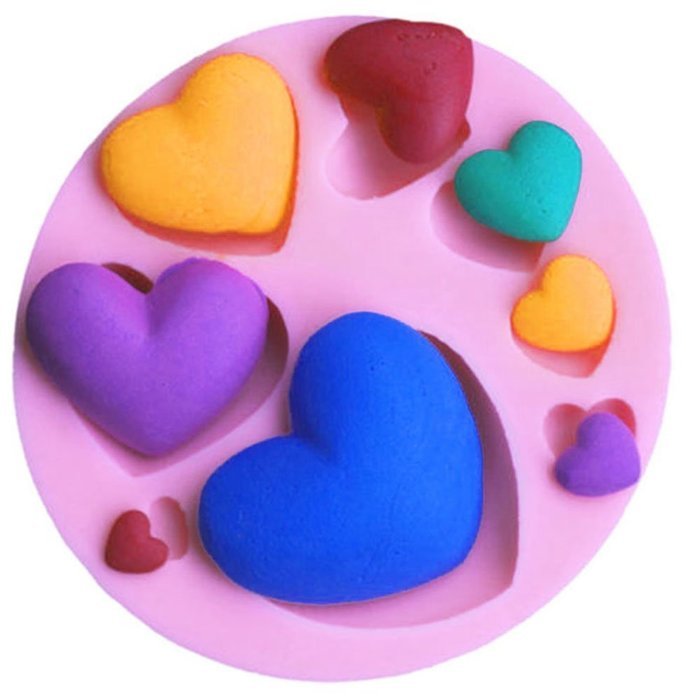 Beauty Clubs 3D DIY Heart Fondant Mold Silicone Cake Decorating Craft Sugar Chocolate Mould N5