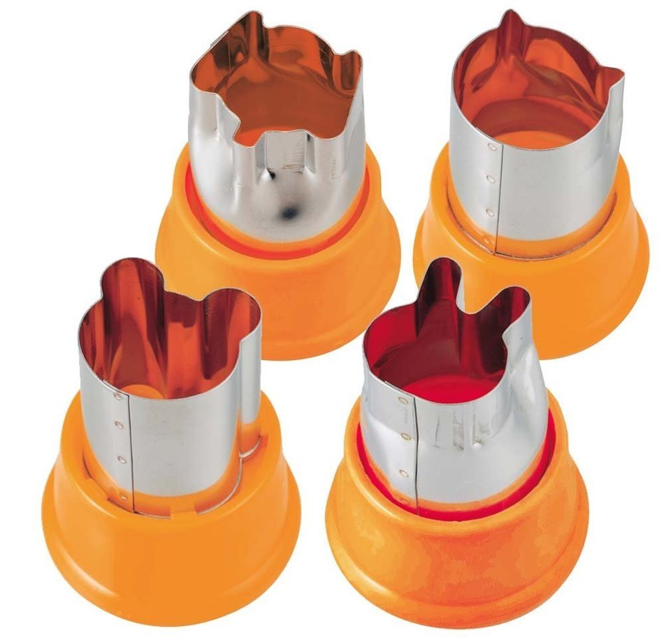 Simomurakihan "Lunch Time" Food & Cookie Cutter Mold 4pcs Set (Bear, Elephant, Rabbit, Pig) 31858