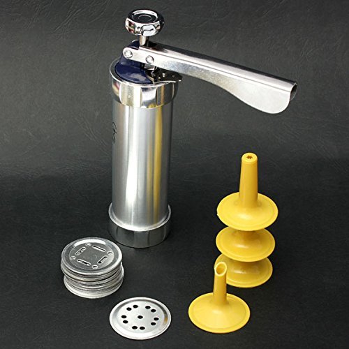 "Stainless Steel Non-Stick Cookie Press Set Include 22 Shapes & 4 Decorating Tips" shopping N3