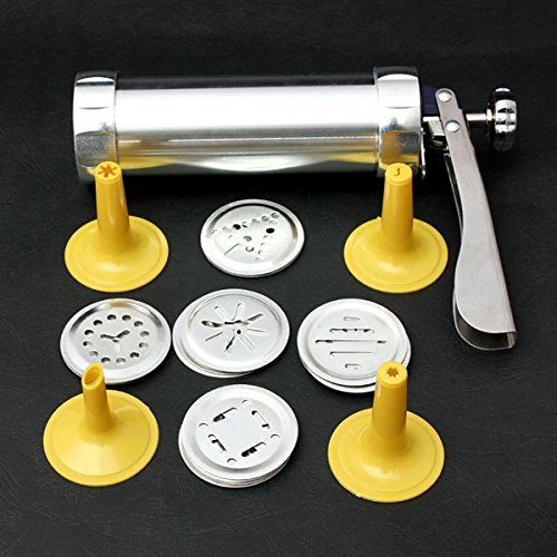 "Stainless Steel Non-Stick Cookie Press Set Include 22 Shapes & 4 Decorating Tips" shopping N5