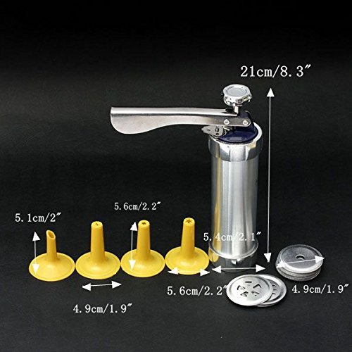 "Stainless Steel Non-Stick Cookie Press Set Include 22 Shapes & 4 Decorating Tips" shopping N7
