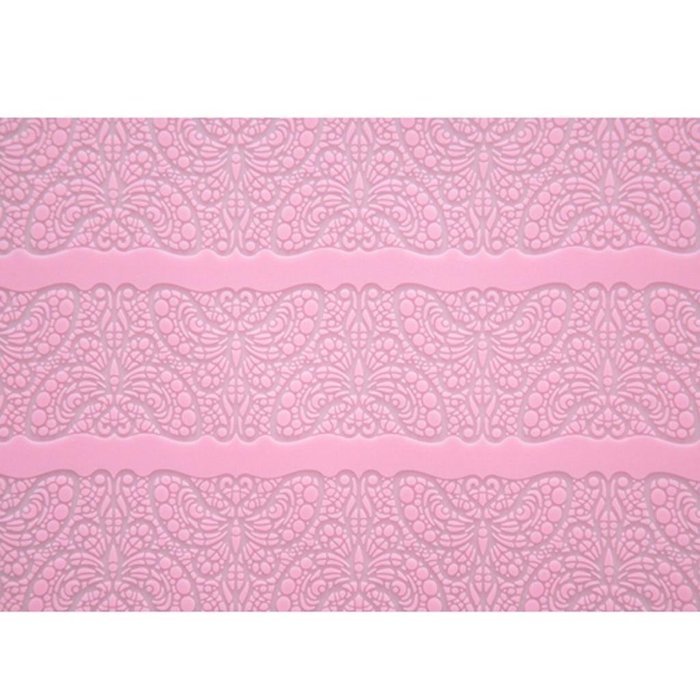 FOUR-C Baking Supplies Silicone Lace Mould Cake Mat for Cake Decorating Color Pink N2