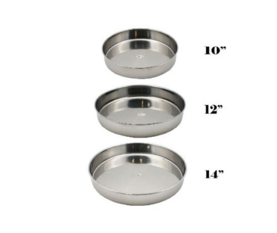 3 PCS Stainless Steel Cake Baking Pan 11/12/14" Round Deep Dish Bakeware Culinary Tool