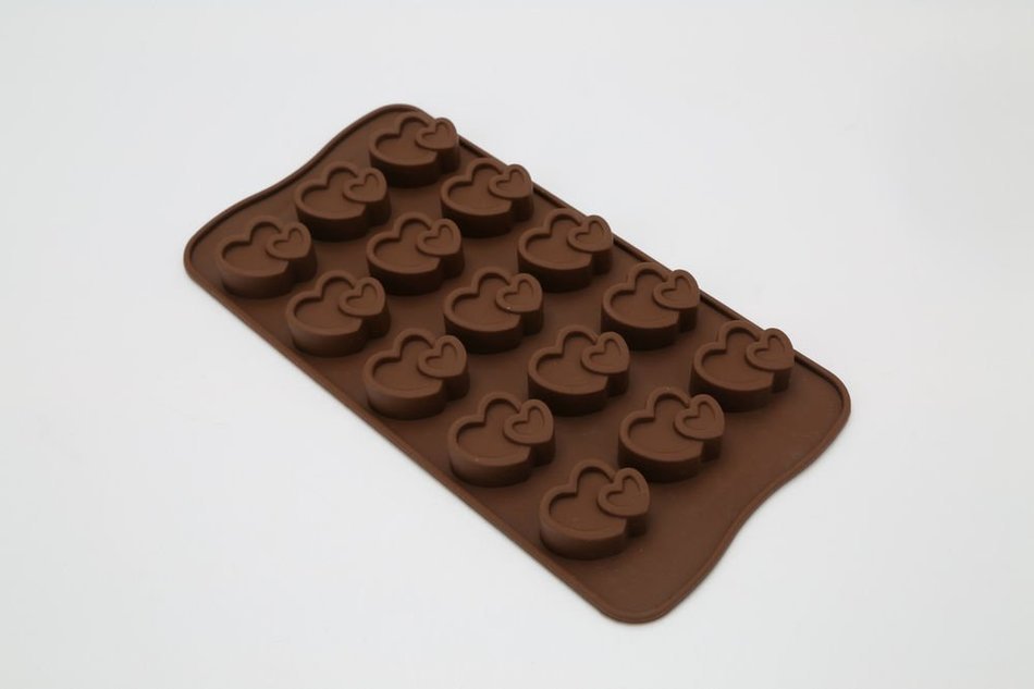 Lariy 15 Holes Creative Kitchen DIY Double Hearts Chocolates Cakes Mold Silicone Mould