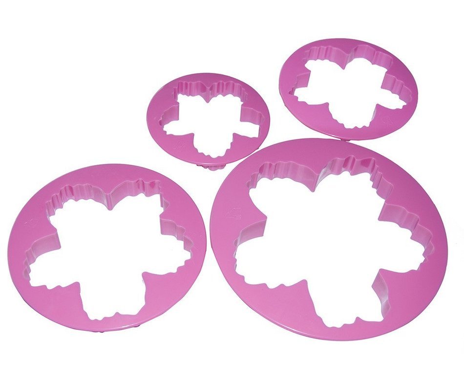 FOUR-C Cake Supplies Decor Fondant Cutters Sugarpaste Cutters A Set Of Peony Cutter for Cupcake Color Red N2