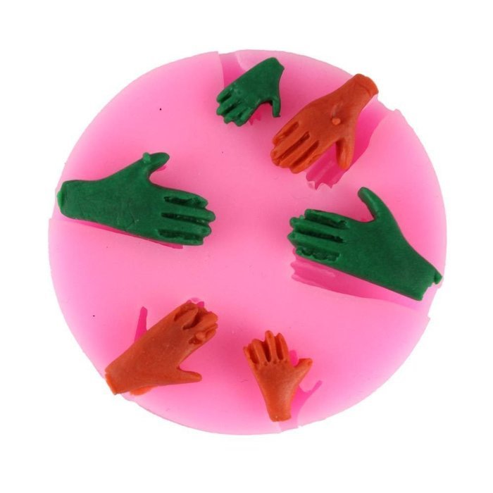 Lariy New Silicon 6 Hands Cake DIY Muffin Chocolate Cookie Baking Mold Mould Pan &pound;&uml; random color&pound; N3