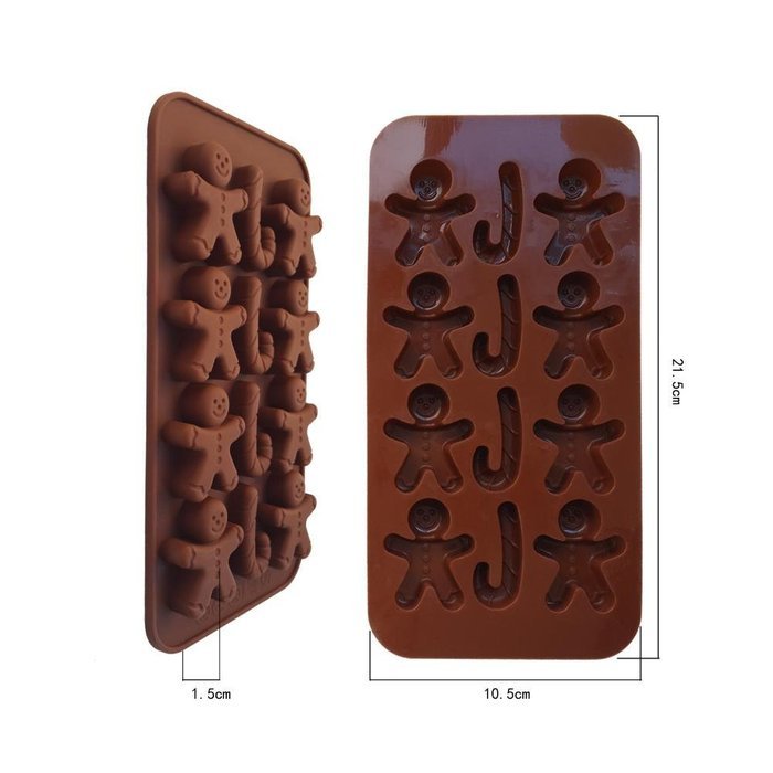 Hot Cake Mold Silicone Chocolate Mold Baking Pan the Gingerbread Man Shaped Mold N2