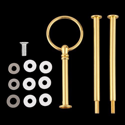 Gacube 5 Wedding Party Metal Gold 3 Tier Cake Plate Center Stand Handle Sets