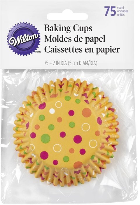 Wilton Standard Baking Cups 75-Pack Dots, Teal