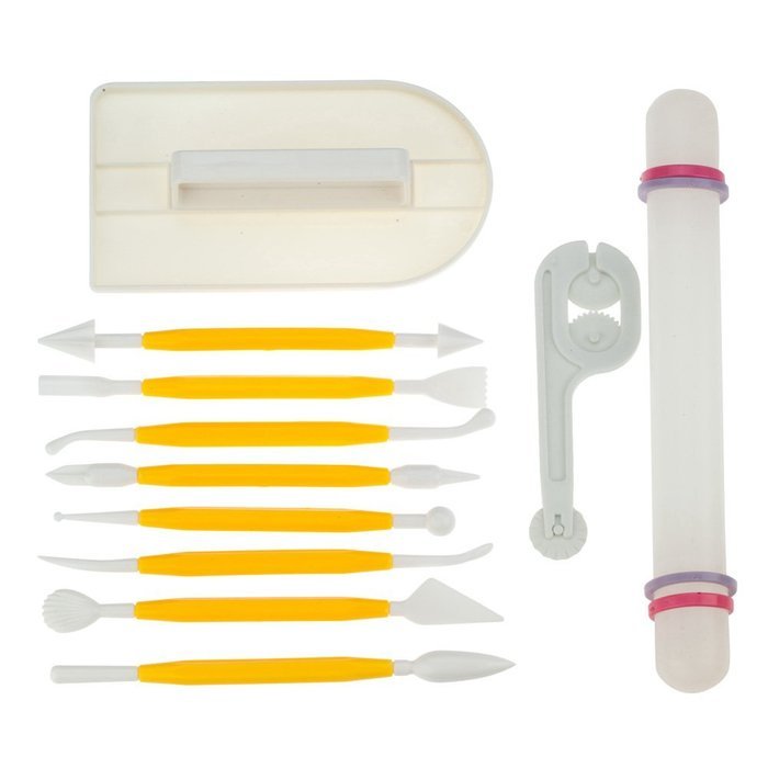 Best Quality Sugar Craft 11pcs Plastic Tools Accessories Set Kit For Cakes Modelling And Decorating With Icing...