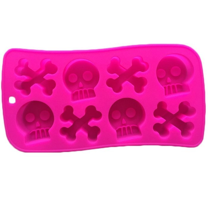 Joyi 2pcs 8-cavity Skull Candy Molds Chocolate Molds, Ice Cube Molds, Silicone Baking Molds, PREMIUM Silicone... N3
